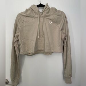 Gymshark Cropped Hoodie in Cream / Tan Size M